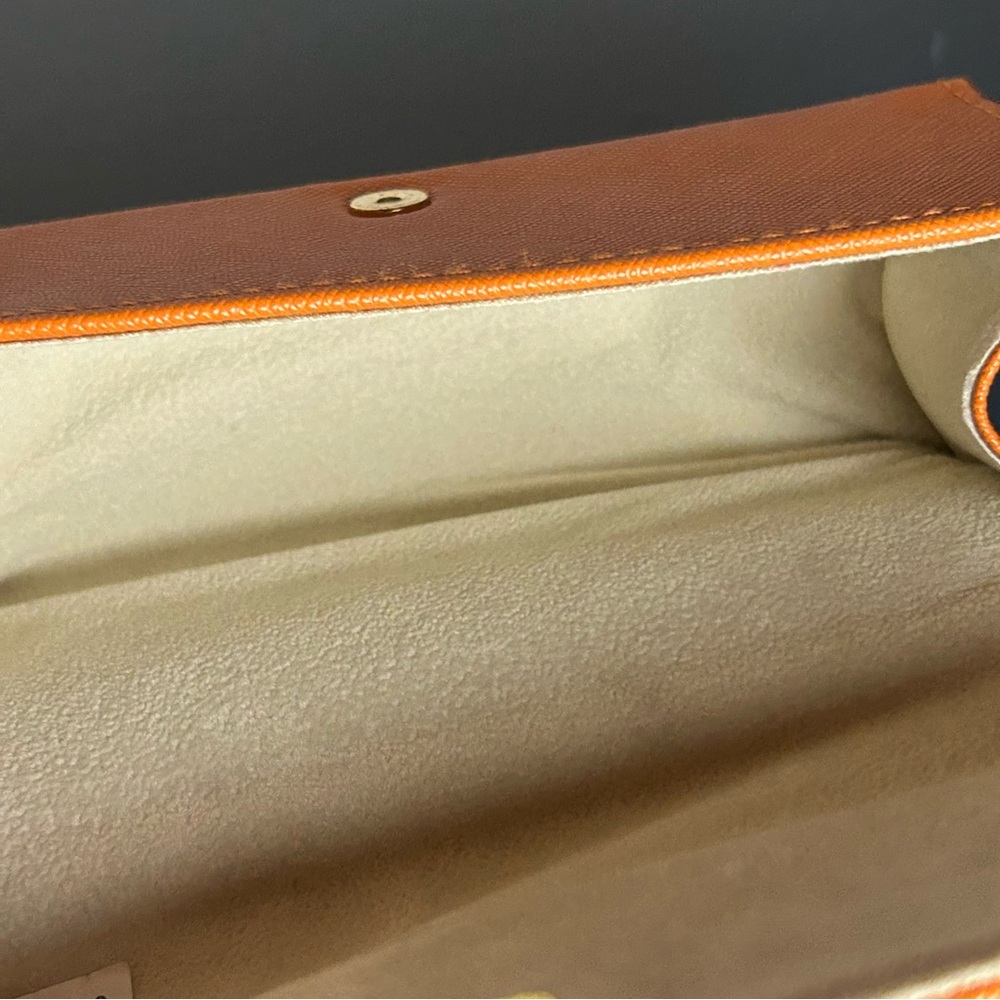Tory Burch Orange Leather Eyewear Case, Eyeglasses or Sunglasses - Picture 6 of 7